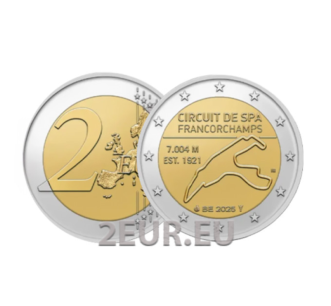 Belgique 2 euros UNC 2025 - Circuit de Spa-Francorchamps