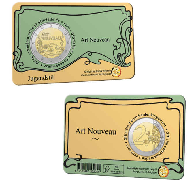 Belgique 2 euros BU 2023 - L'Art nouveau à Bruxelles - FR