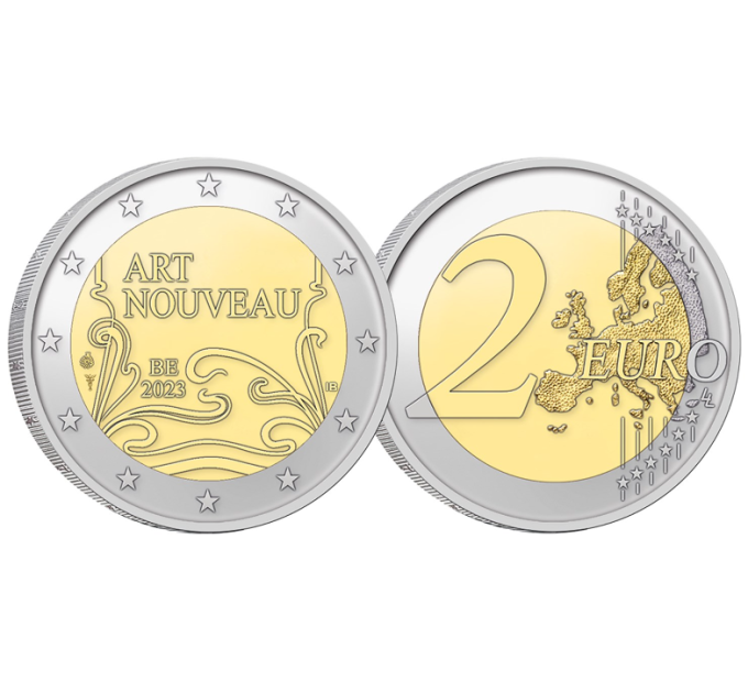 Belgique 2 euros UNC 2023 - L'Art nouveau à Bruxelles 