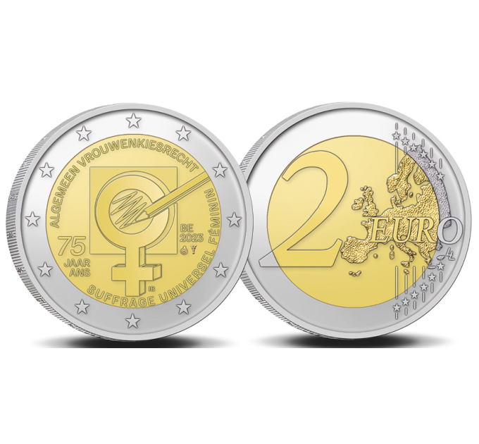 Belgique 2 euros UNC 2023 - 75 ans de suffrage universel pour les femmes en Belgique 