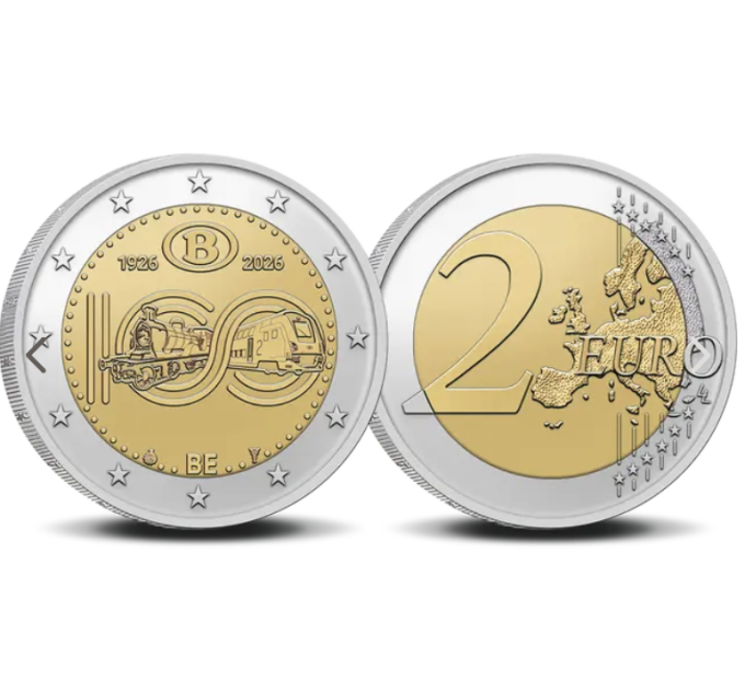 Belgique 2 euros UNC 2026 - 100 ans de NMBS