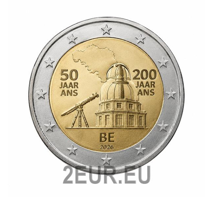 Belgique 2 euros UNC 2026 - L'Institut Géographique National (ING)