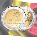Belgique 2 euro UNC 2014 - 100 ans depuis le début de la Première Guerre mondiale 