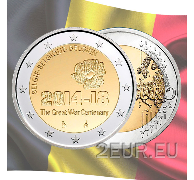 Belgique 2 euro UNC 2014 - 100 ans depuis le début de la Première Guerre mondiale 