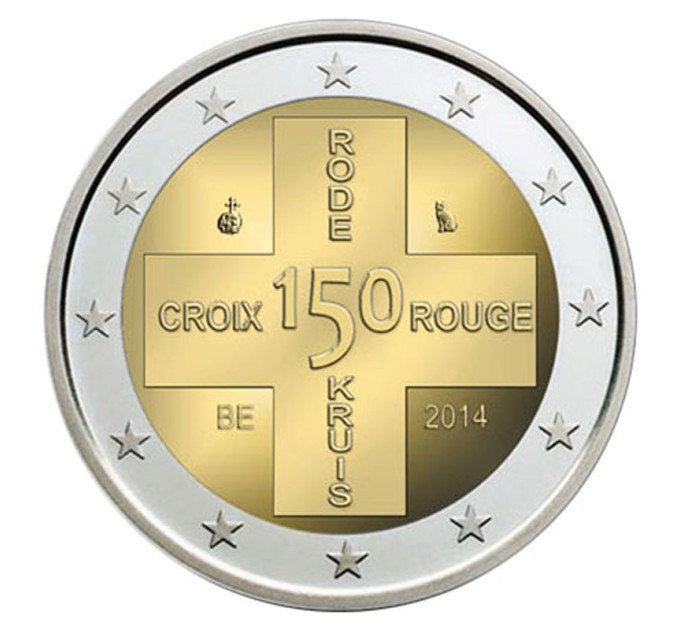Belgique 2 euro UNC 2014 - 150e anniversaire de la Croix-Rouge belge