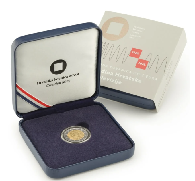 Croatie 2 euros PROOF 2026 - Centenaire de la radio et de la télévision croates