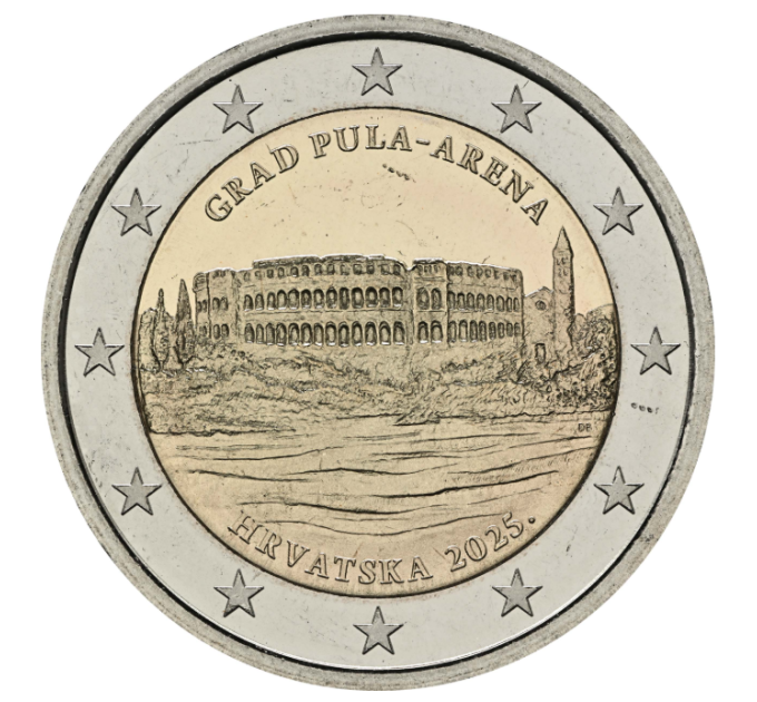 Croatie 2 euros UNC 2025 - Ville de Pula – Arène