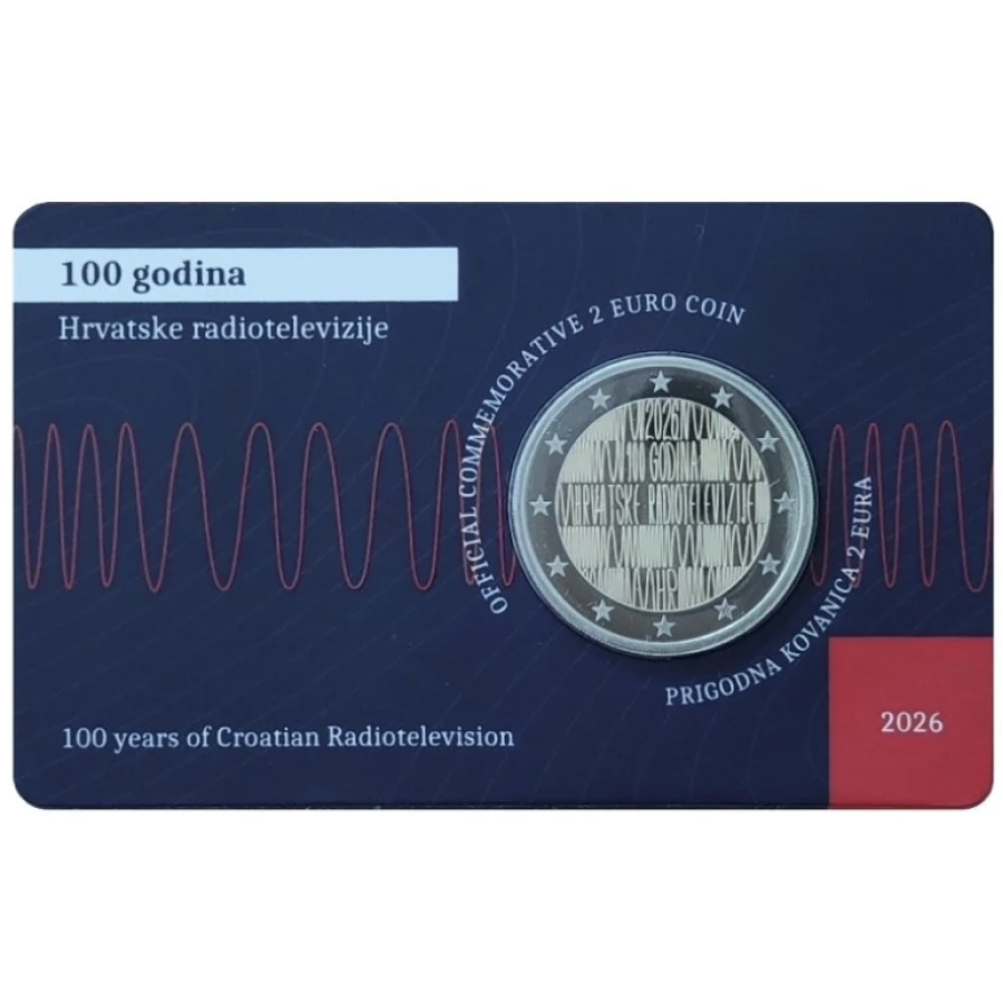 Croatie 2 euros BU 2026 - Centenaire de la radio et de la télévision croates