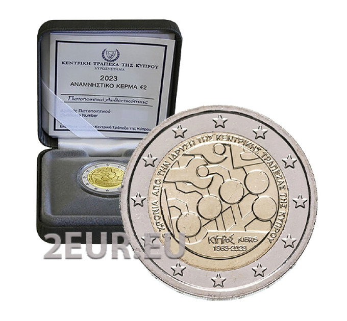 Chypre 2 euros proof 2023 - 60e anniversaire de la Banque centrale de Chypre