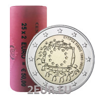 CHYPRE 2 ROULEAU EURO 2015 - 30e anniversaire du drapeau de l'UE