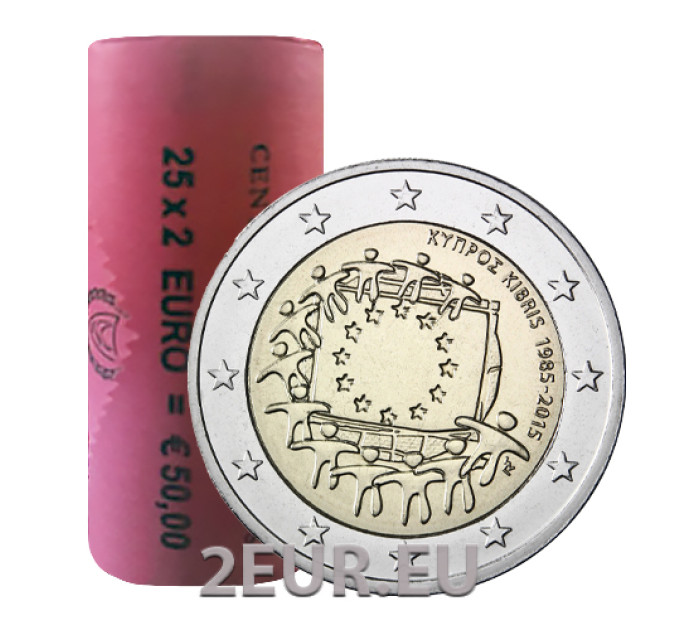 CHYPRE 2 ROULEAU EURO 2015 - 30e anniversaire du drapeau de l'UE