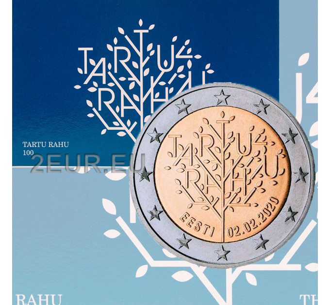 Estonie 2 euros BU 2020 - 100E ANNIVERSAIRE DU TRAITÉ DE PAIX DE TARTU ENTRE LA RSFSR ET L'ESTONIE 