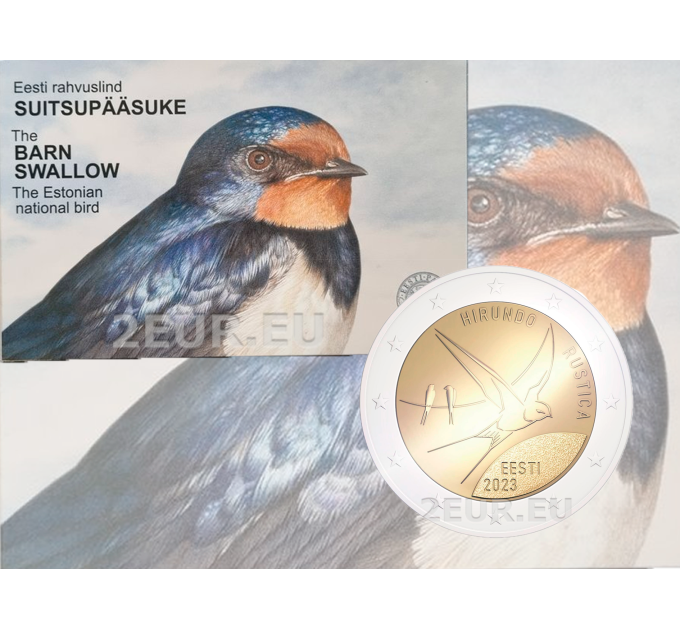 Estonie 2 euros BU 2023 - Oiseau National - Hirondelle rustique