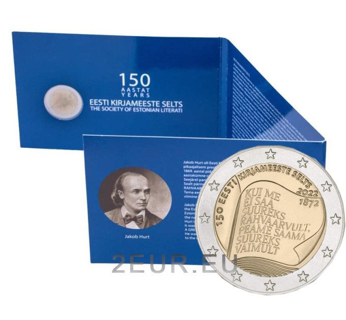 Estonie 2 euros BU 2022 - 150e anniversaire de la Société des lettrés estoniens