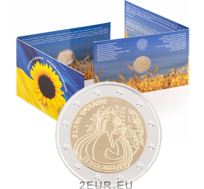 Estonie 2 euros BU 2022 - L'Ukraine et la Liberté 