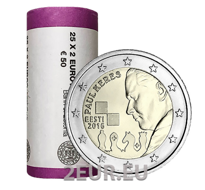 ESTONIE 2 ROULEAU EURO 2016 - 100 ans depuis la naissance de Paul Keres