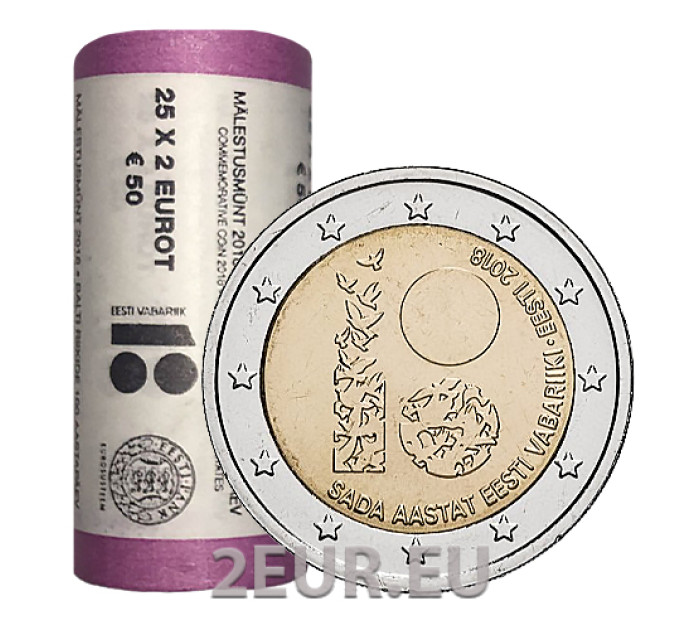 ESTONIE 2 ROULEAU EURO 2018 - 100 ans de la République d'Estonie