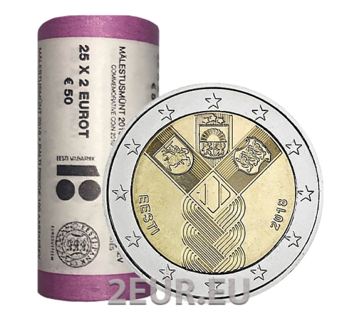 ESTONIE 2 ROULEAU EURO 2018 - Pays baltes - 100 ans d'indépendance