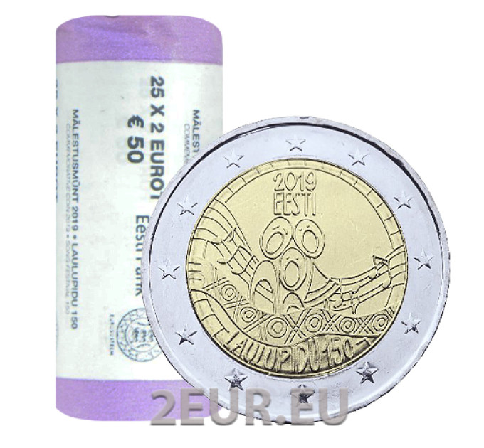 ESTONIE 2 ROULEAU EURO 2019 - 150e anniversaire du premier festival de la chanson estonienne