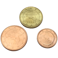 Estonie 1,5,10 Cent UNC 2022