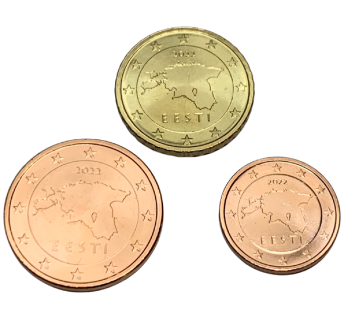 Estonie 1,5,10 Cent UNC 2022