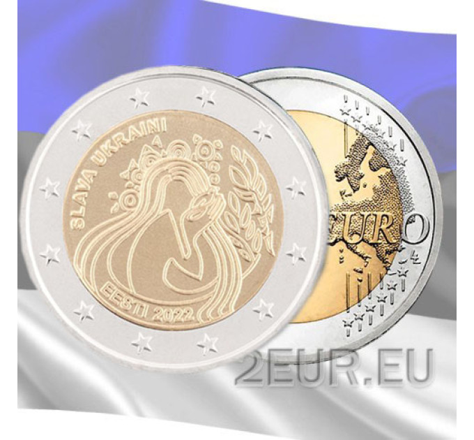Estonie 2 euros UNC 2022 - L'Ukraine et la liberté