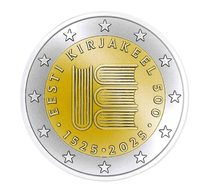 Estonie 2 euros UNC 2025 - 500 ans de langue écrite estonienne