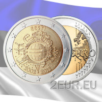 Estonie 2 euros UNC 2012 - 10 Years of Euro Cash