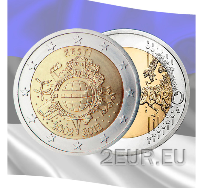 Estonie 2 euros UNC 2012 - 10 Years of Euro Cash