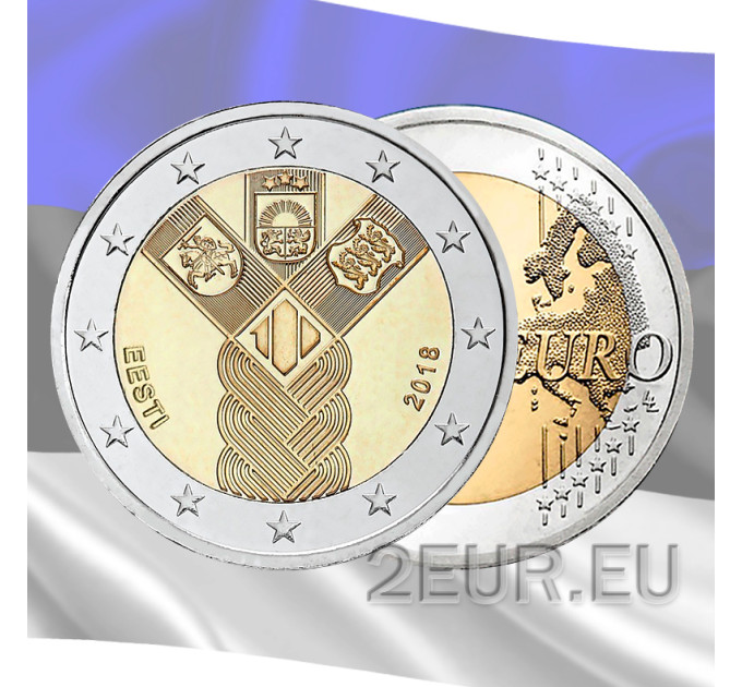 Estonie 2 euros UNC 2018 - Pays baltes - 100 ans d'indépendance