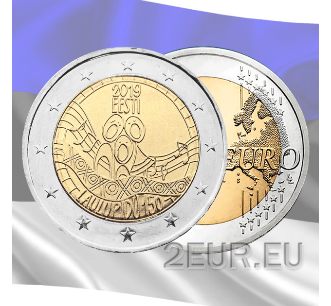 Estonie 2 euros UNC 2019 - 150e anniversaire du premier festival de la chanson estonienne