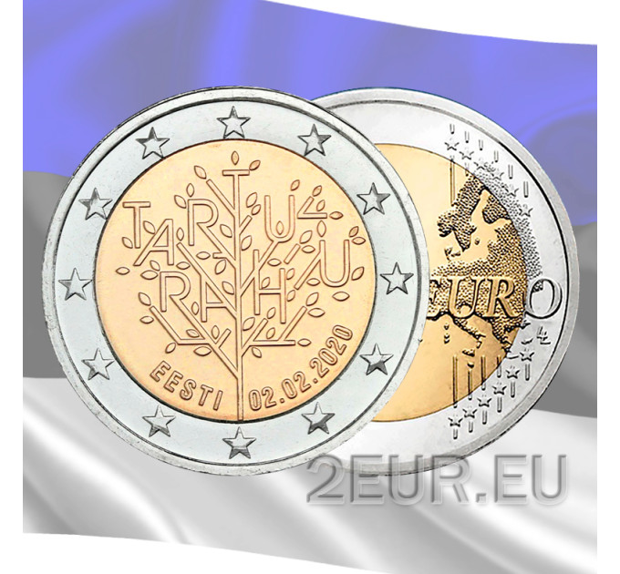Estonie 2 euros UNC 2020/2 - 100e anniversaire du traité de Tartu