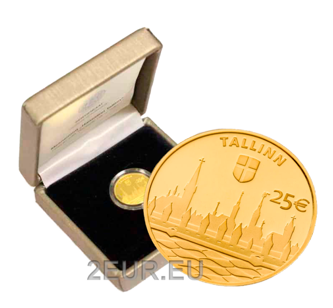 Estonie Pièce de 25 euros en or BE 2017 - Ville hanséatique de Tallinn