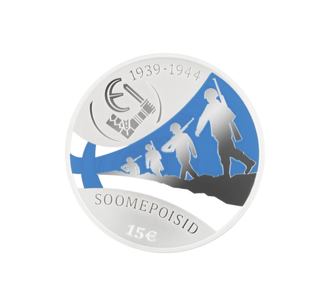 Estonie 15 euros pièce d'argent BE 2025 - garçons finlandais