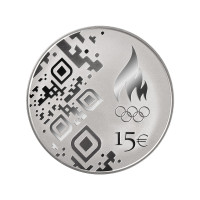 Estonie 15 euros pièce d'argent BE 2026 - XXV Jeux olympiques d'hiver de Cortina, Milan