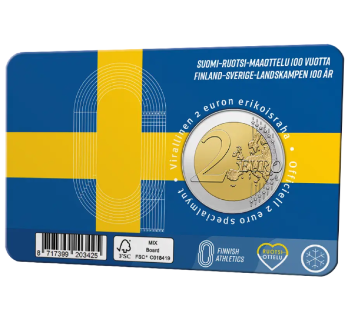 Finlandia 2 euros BU 2025 - 100 ans des Internationaux d'athlétisme Finlande-Suède - Eng