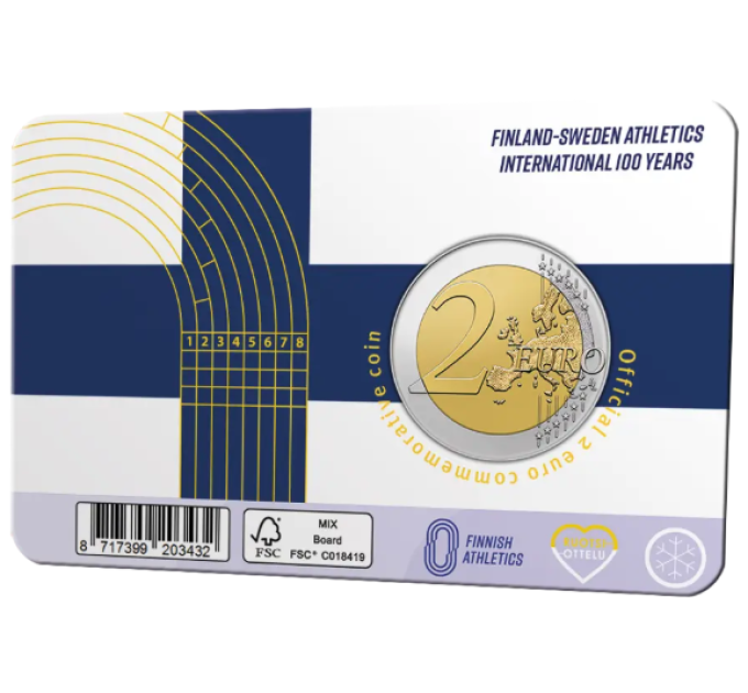 Finlandia 2 euros BU 2025 - 100 ans des Internationaux d'athlétisme Finlande-Suède - Fin/Swed