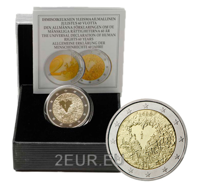 Finlande 2 euros proof 2008 - 60 ans de promulgation des droits de l'homme  