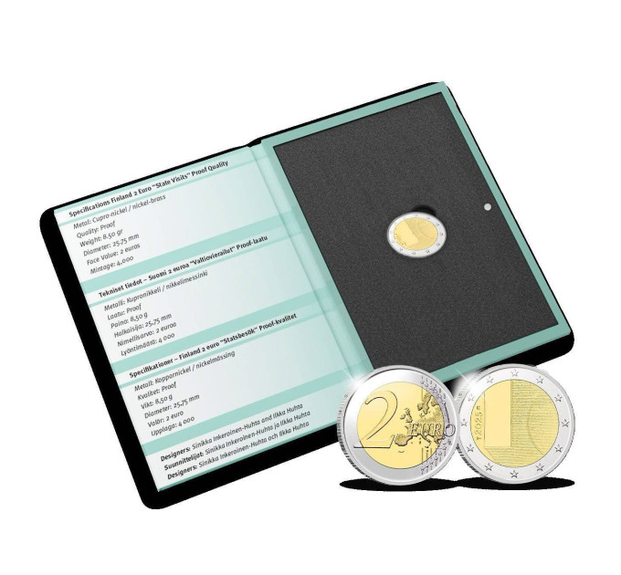 Finlandia 2 euros Proof 2025 - Visites d'État de la Finlande – Diplomatie et politique étrangère