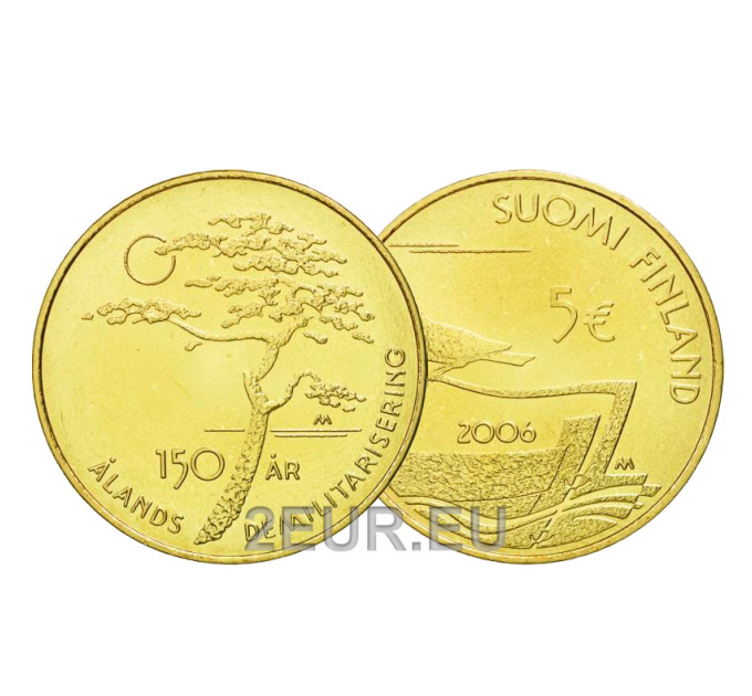 Finlande 5 euros UNC 2006 - 150 ans Démilitarisation des îles Aland