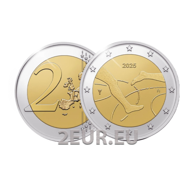 Finlandia 2 euros UNC 2025 - 100 ans des Internationaux d'athlétisme Finlande-Suède