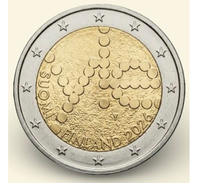 Finlandia 2 euros UNC 2026 - 100 ans Yle Société de radiodiffusion