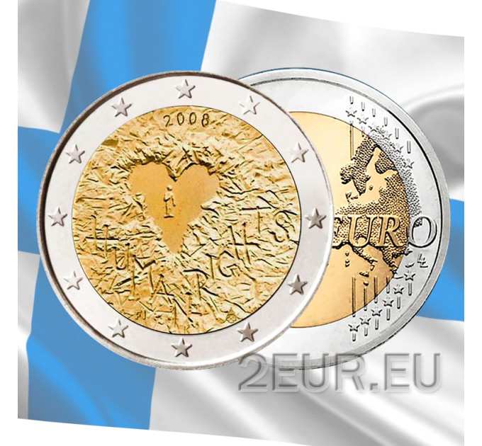 Finlande 2 euros UNC 2008 - 60 Ans Promulgation des Droits de l'Homme
