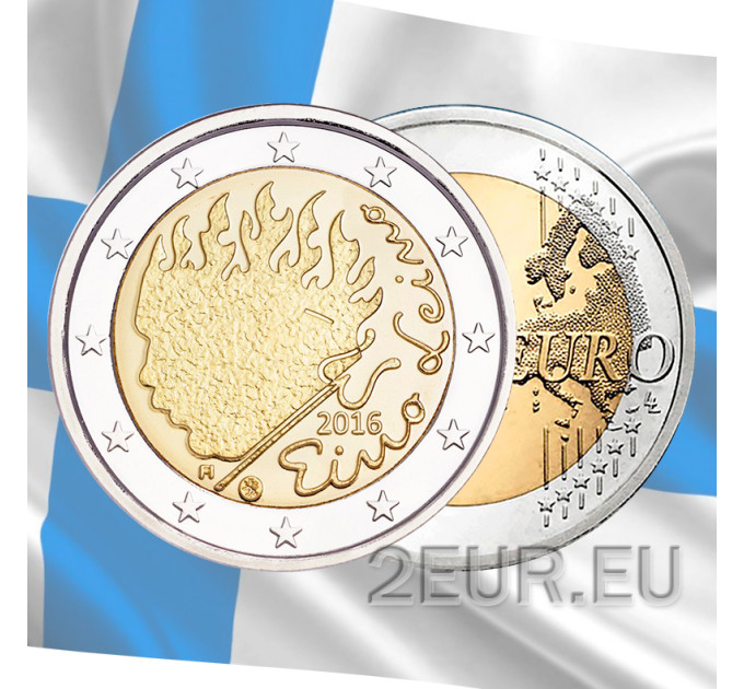 Finlande 2 euros UNC 2016 - 90e anniversaire de la mort d'Eino Leino