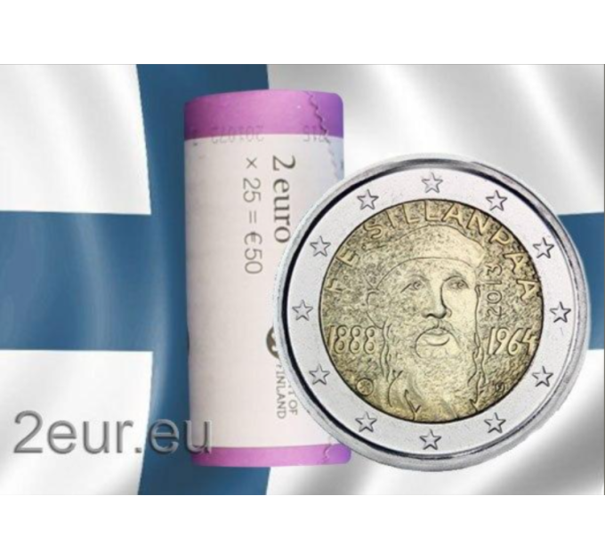 Finlande 2 EURO ROLL 2013 - 125e anniversaire de la naissance de Frans Eemil Sillanpää