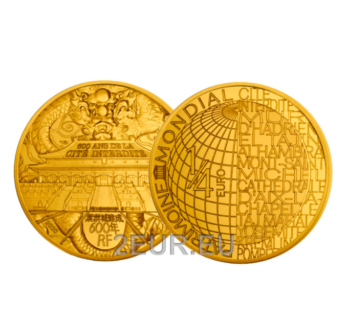  France 1/4 euro UNC 2020 - La cité interdite
