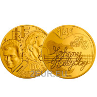  France 1/4 euro UNC 2020 - Johnny Hallyday - 60 ans de souvenirs