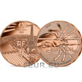  France 1/4 euro UNC 2021 - Jeux Olympiques Paris 2024 - Natation