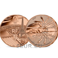  France 1/4 euro UNC 2021 - Jeux Olympiques Paris 2024 - Natation