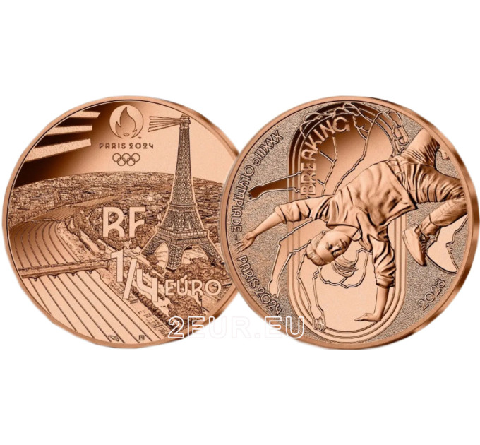  France 1/4 euro UNC 2023 - Jeux Olympiques Paris 2024 - Rupture